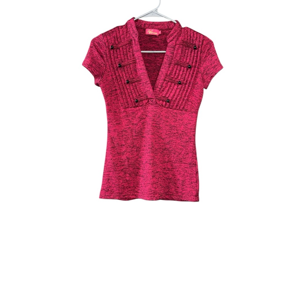 Chic Fuchsia Short Sleeve Blouse